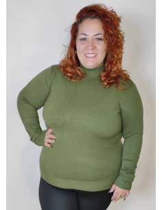 Jersey de punto de lana fina, con cuello semicisne