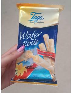 Wafer rolls con crema sabor vainilla