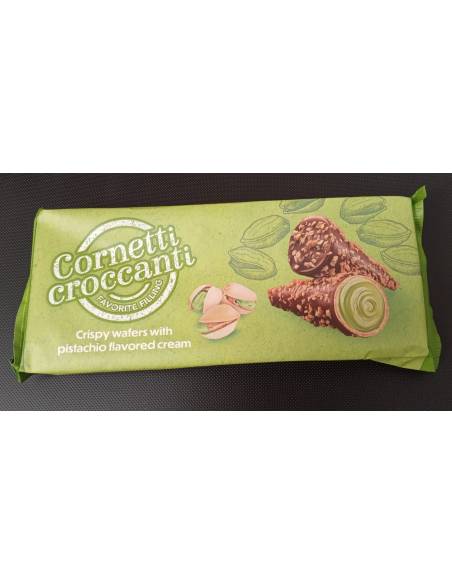 Cornetti croccanti con crema de pistacho