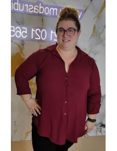 Camisa de crep talla grande mujer