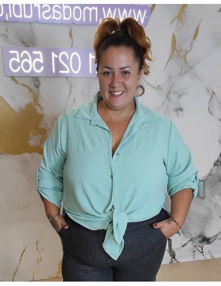 Camisa de crep talla grande mujer