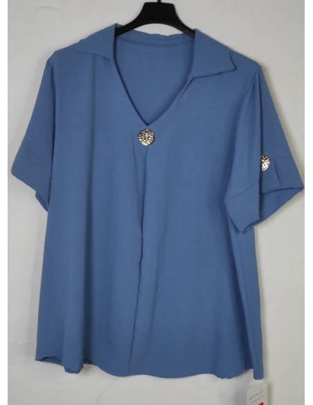 Blusa manga corta mujer