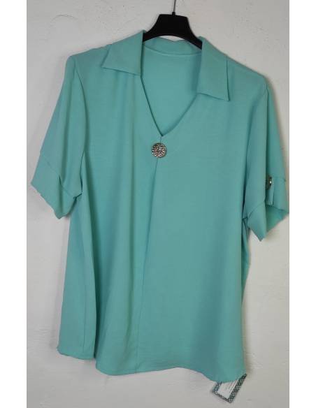 Blusa manga corta mujer