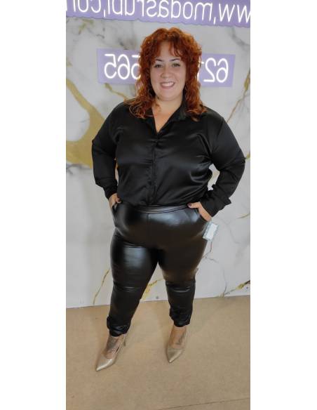 Pantalón polipiel mujer