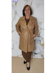 Gabardina polipiel mujer