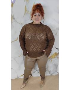 Pantalón polipiel talla grande