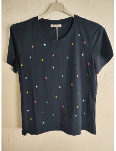 Camiseta corazon de algodón de mujer