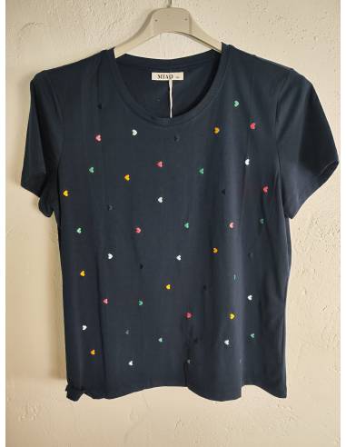 Camiseta corazon de algodón de mujer