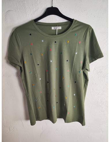 Camiseta corazon de algodón de mujer