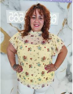 Blusa manga corta mujer