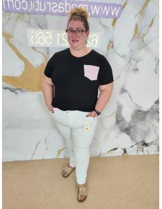 Vaquero talla grande blanco