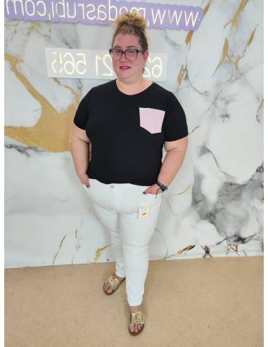 Vaquero talla grande blanco