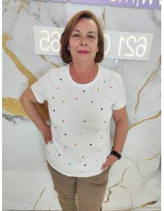 Camiseta corazon de algodón de mujer